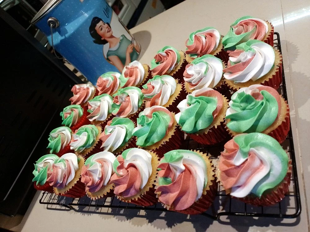 Cupcakes tricolor